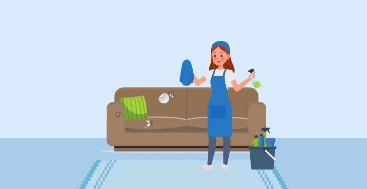 הסרת מדבקות מהספה