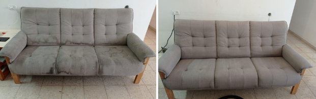 ניקוי ספות לפני ואחרי